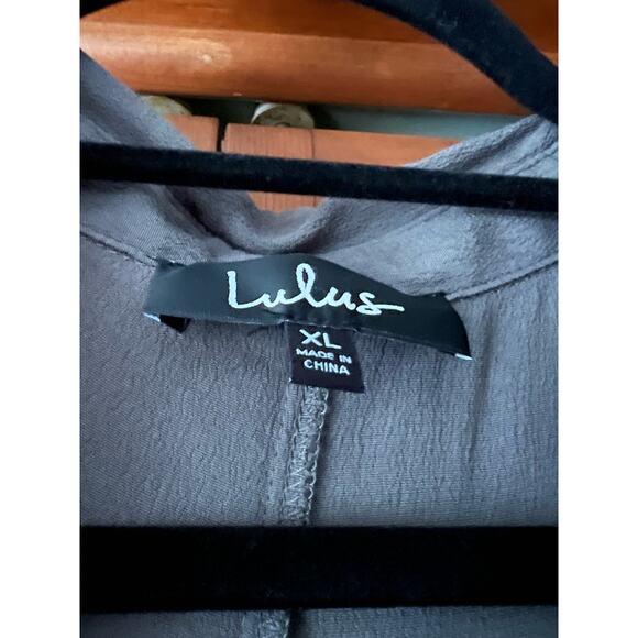 Lulus Women's Button Down Collared Midi Shirt Dress Sleeveless Solid Gray SZ XL - Picture 7 of 14